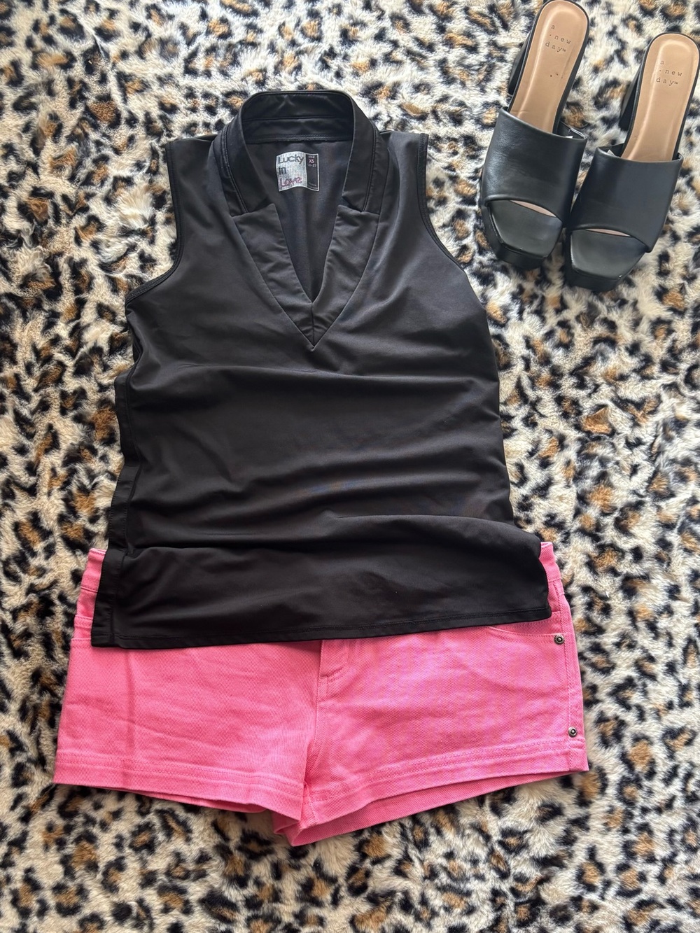 Lucky in Love Black Athletic Top